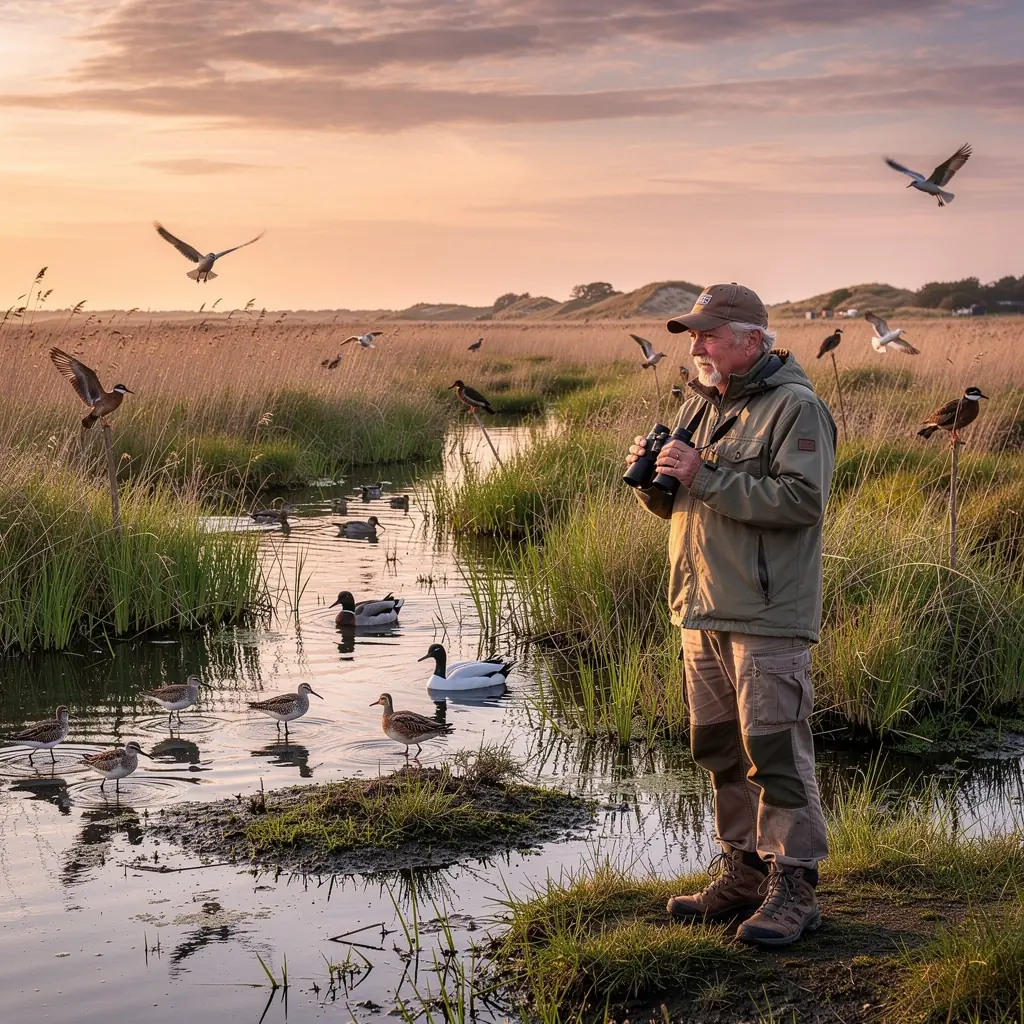 Zicht op het prachtige strand van Texel met golven die tegen de kust slaan.